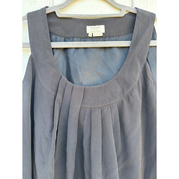 Kate Spade 100% Silk Blouse, Sleeveless, Black, Pleated Detailing, Size M‎ - Picture 3 of 7